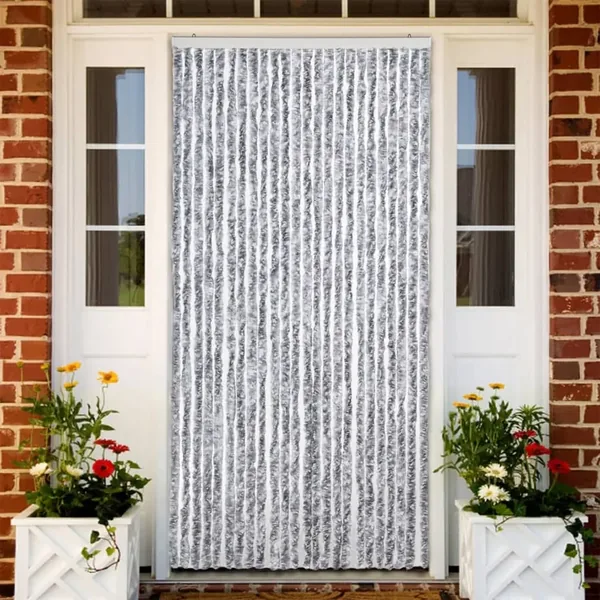 Moustiquaire Blanc et gris 100x220 cm Chenille