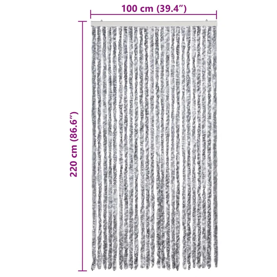Moustiquaire Blanc et gris 100x220 cm Chenille - 7