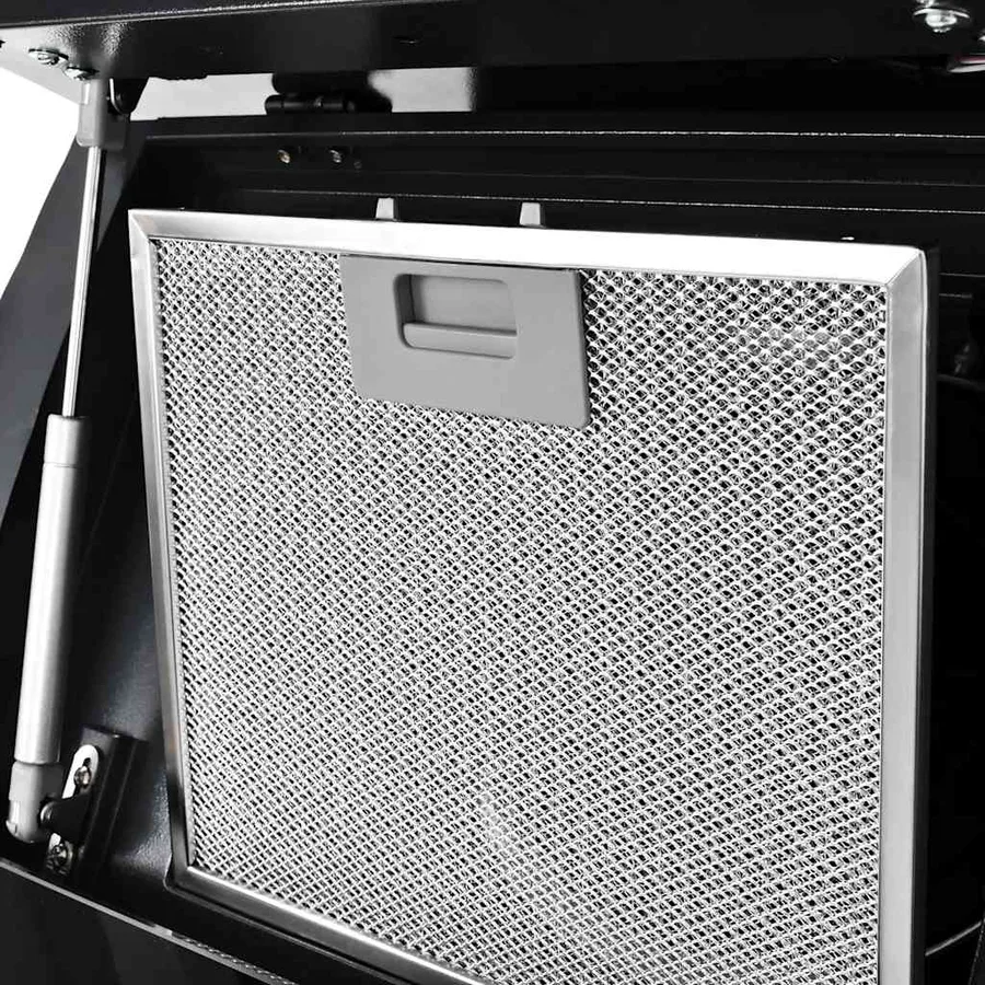 Hotte murale acier inoxydable 756 m³/h 90 cm Noir - 6
