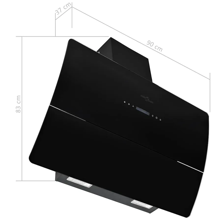 Hotte murale acier inoxydable 756 m³/h 90 cm Noir - 9