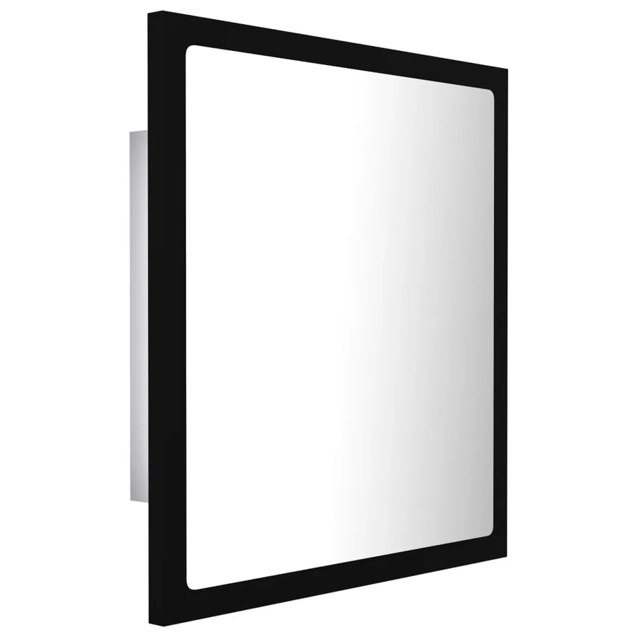 Miroir à LED de salle de bain Noir 40x8,5x37 cm Acrylique - 8