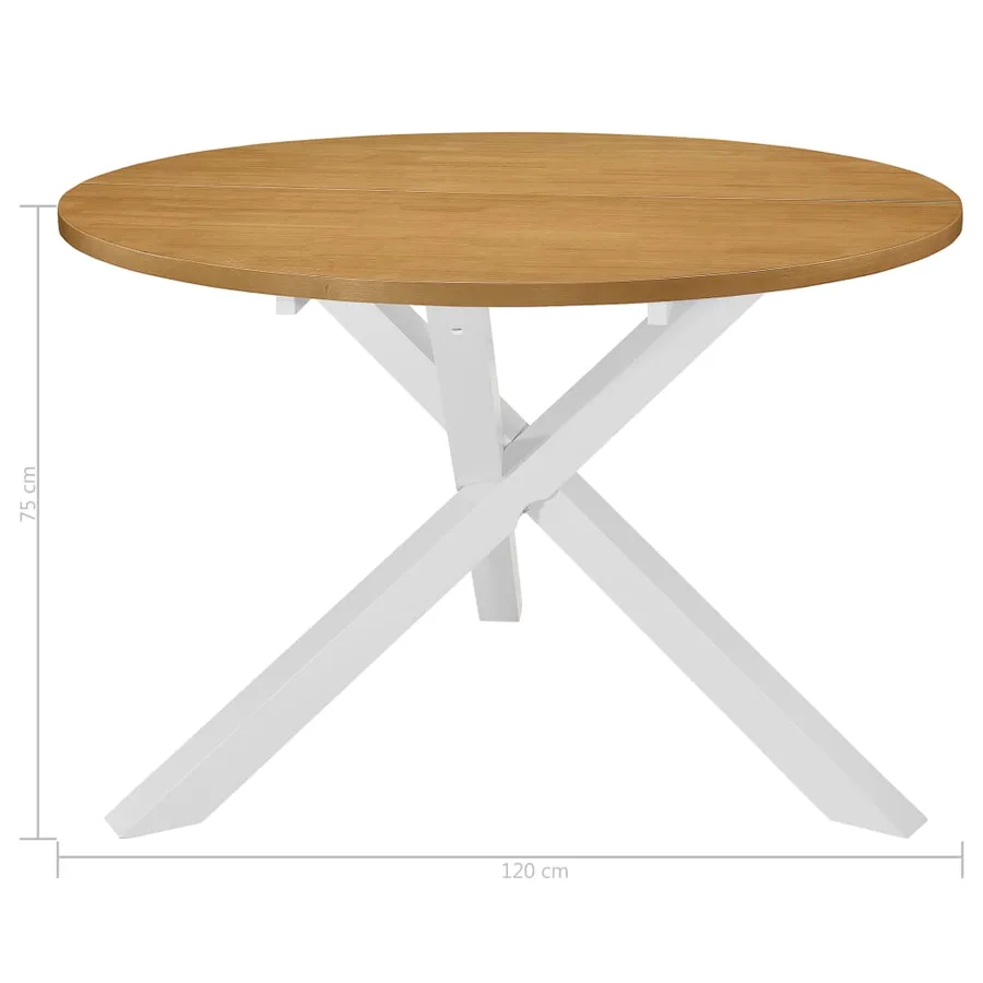 Table de salle à manger Blanc 120 x 75 cm MDF - 4