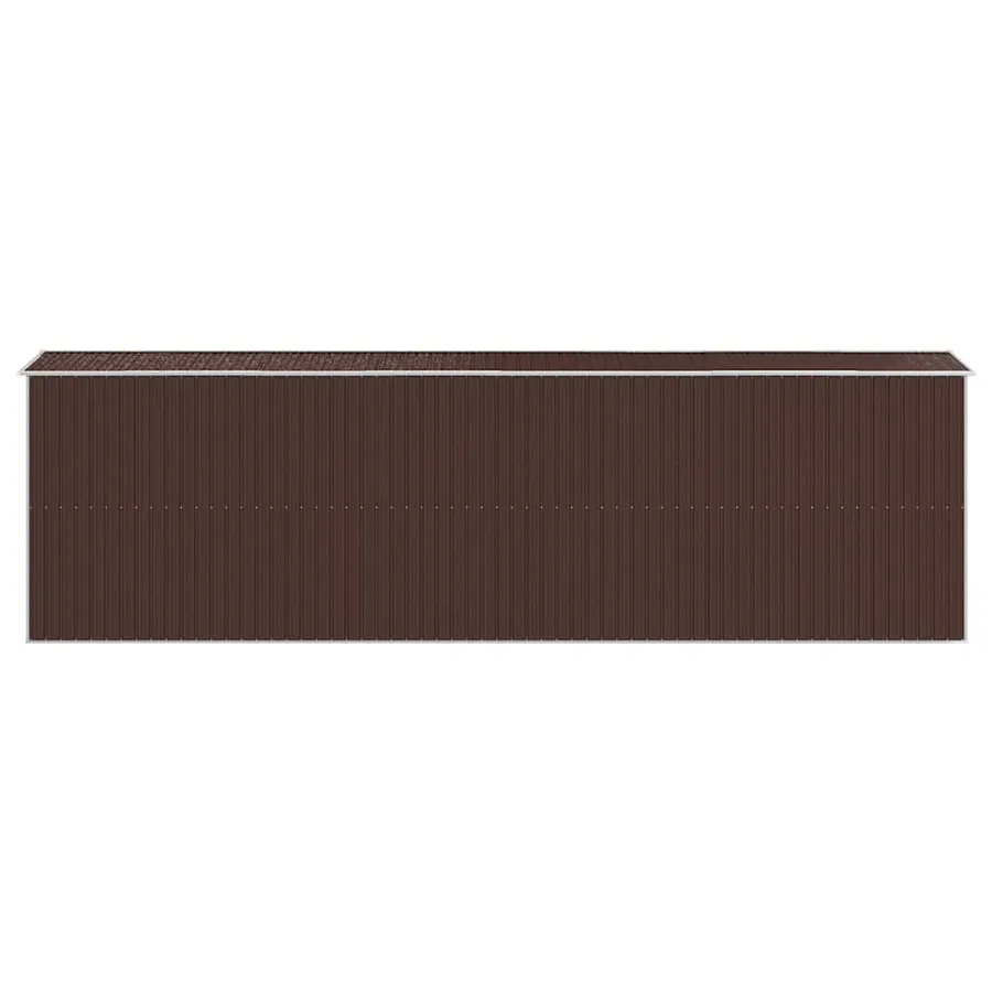 Abri de jardin Marron foncé 192x689x223 cm Métal galvanisé - 5