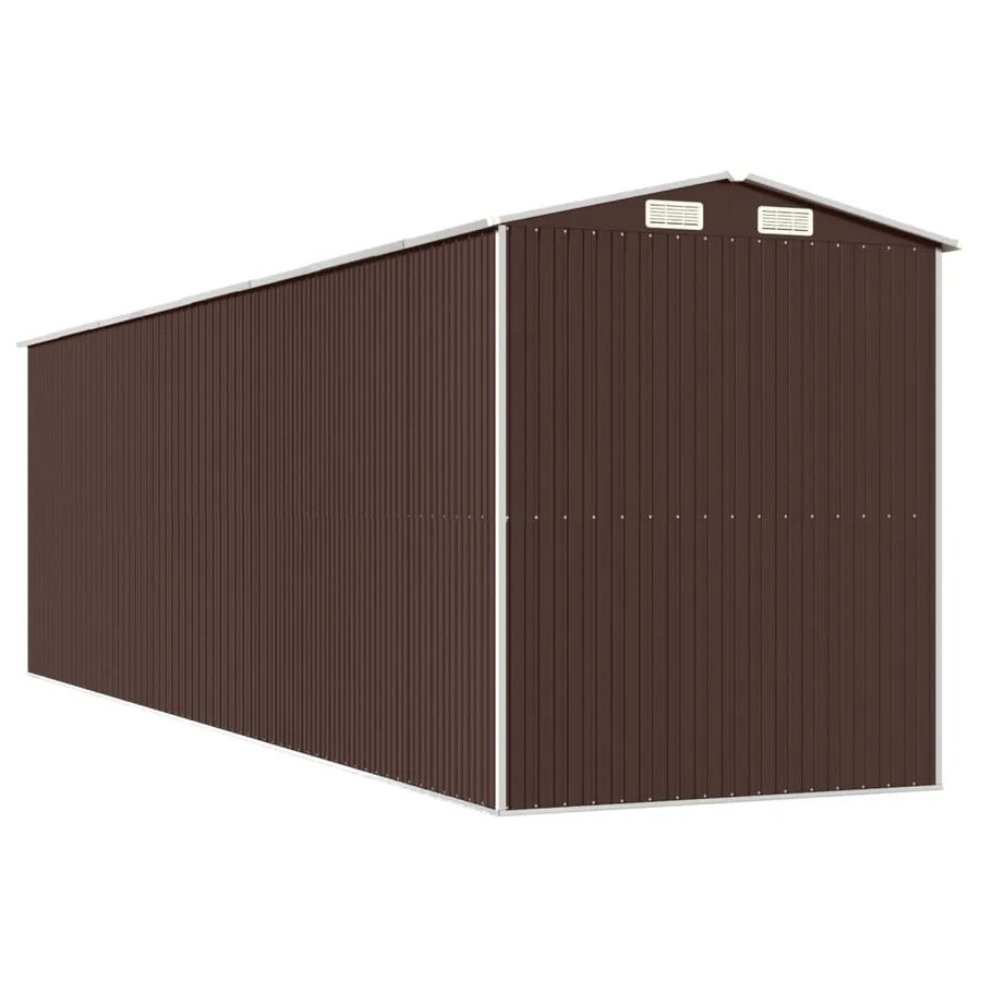 Abri de jardin Marron foncé 192x689x223 cm Métal galvanisé - 6