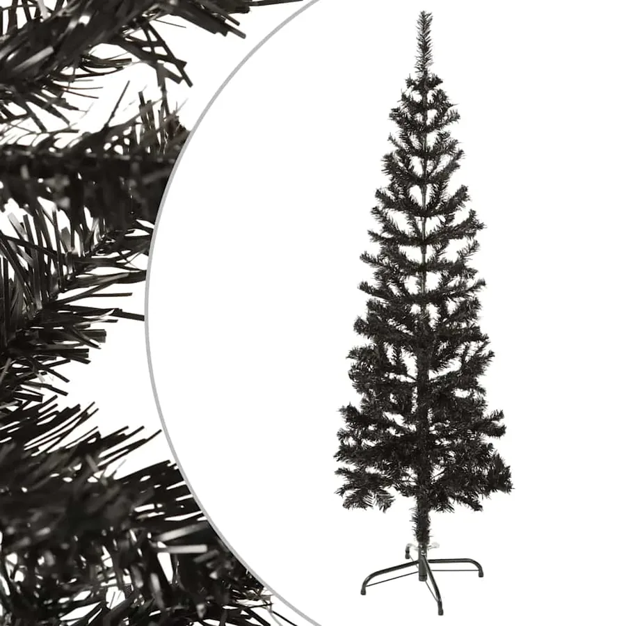 Sapin de Noël étroit Noir 150 cm