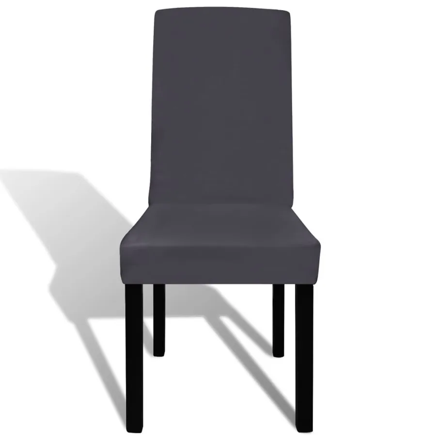 Housse de chaise droite extensible 4 pcs anthracite - 3
