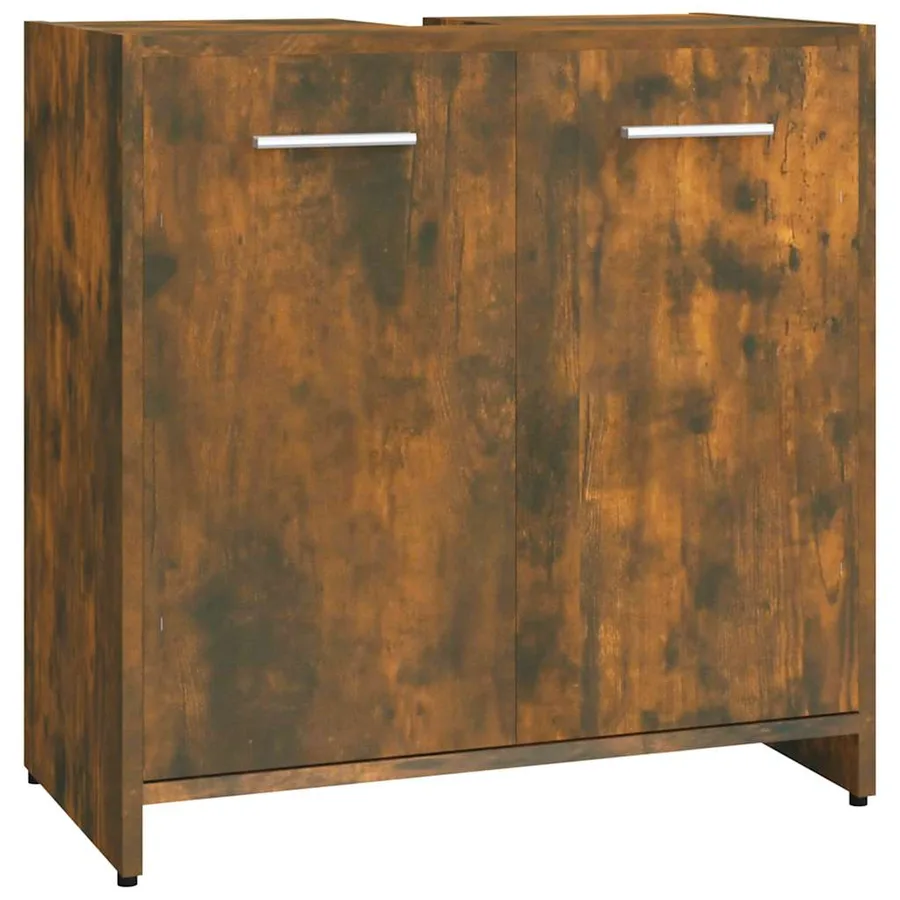 Armoire de bain Chêne fumé 60x33x60 cm Bois d'ingénierie - 2