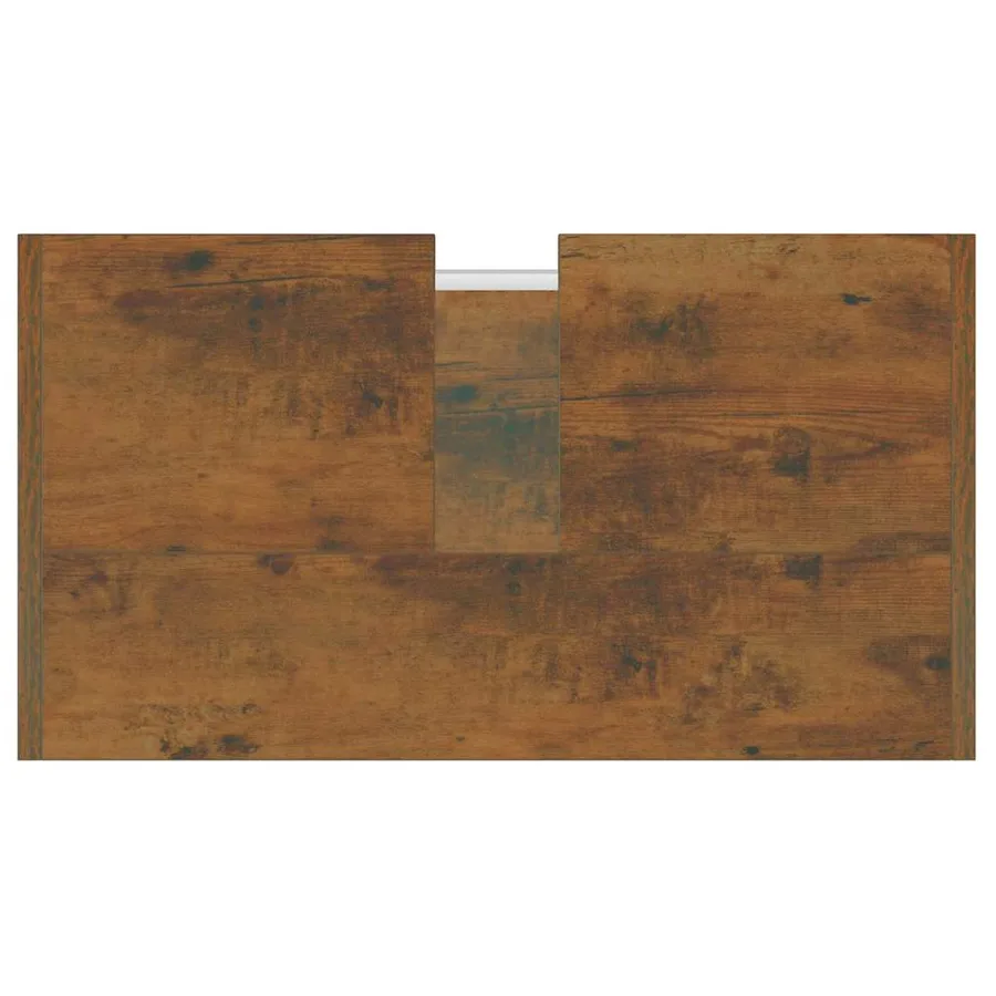 Armoire de bain Chêne fumé 60x33x60 cm Bois d'ingénierie - 8