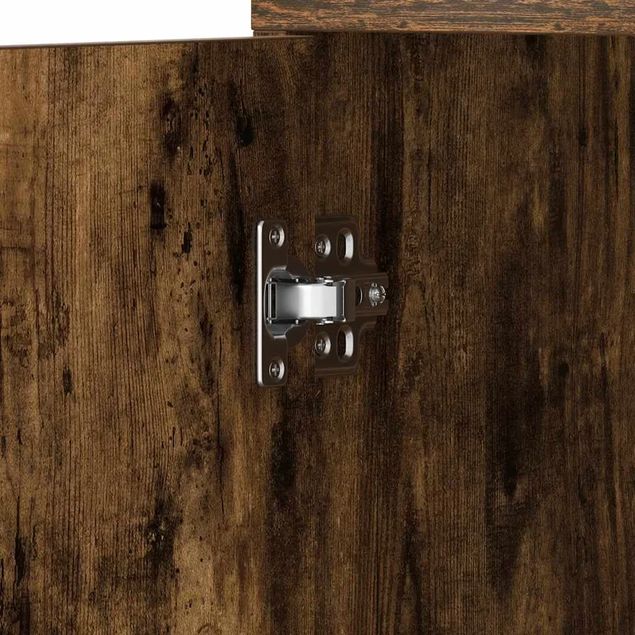 Armoire de bain Chêne fumé 30x30x183,5 cm Bois d'ingénierie - 12