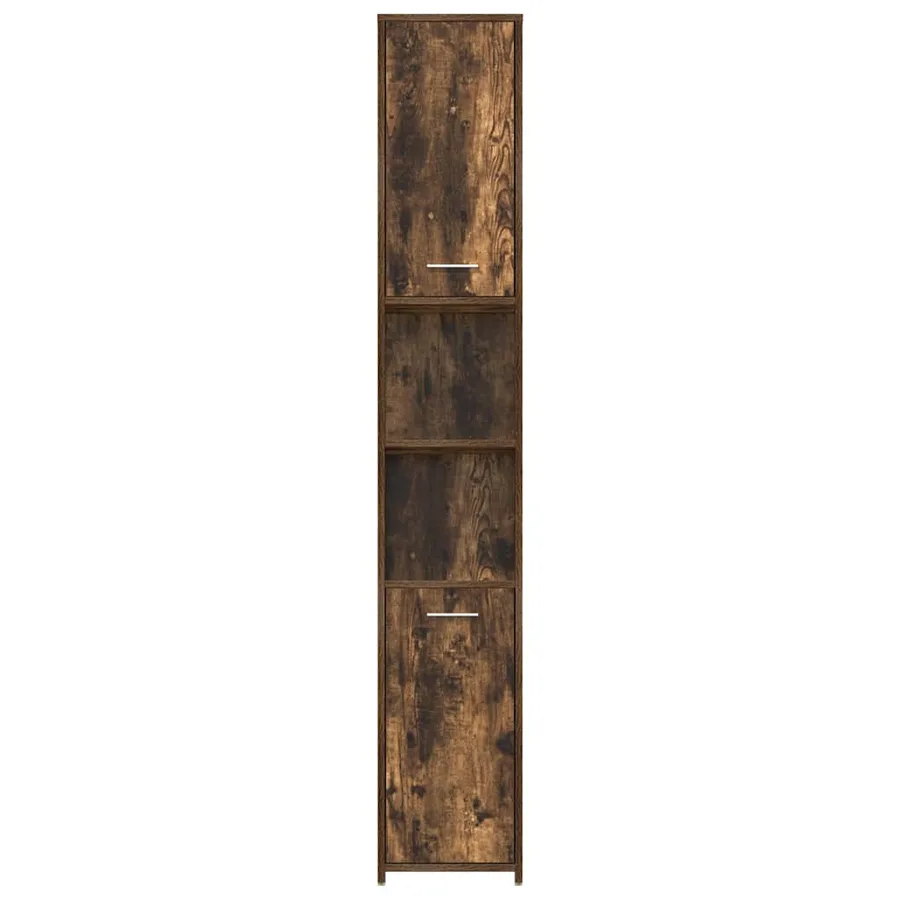 Armoire de bain Chêne fumé 30x30x183,5 cm Bois d'ingénierie - 6