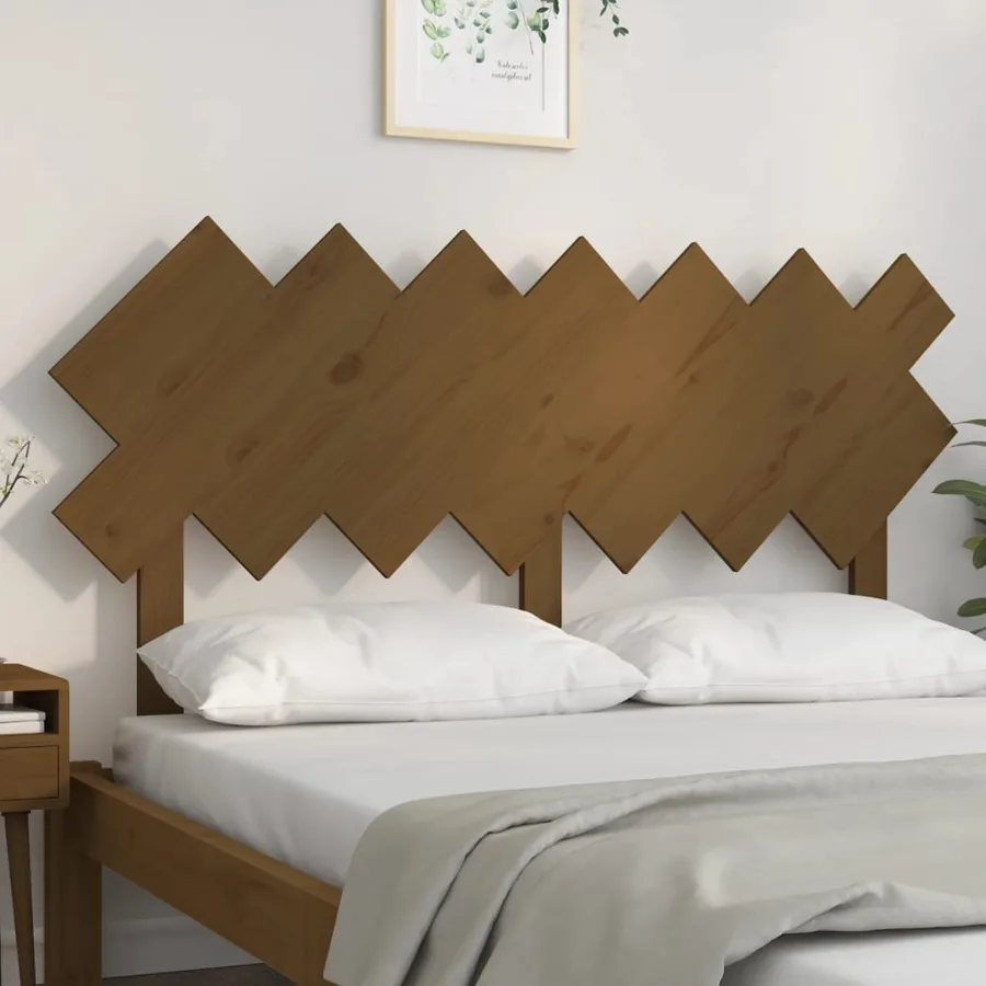 Tête de lit Marron miel 141x3x80,5 cm Bois massif de pin - 3