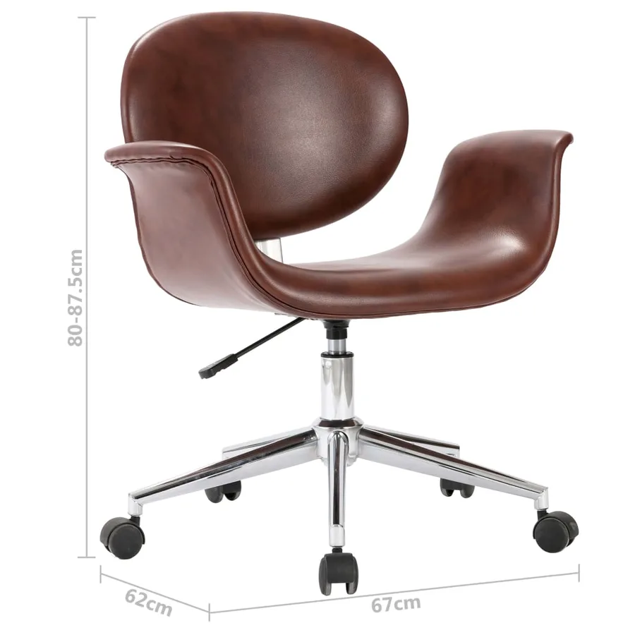 Chaise pivotante à manger Marron Similicuir - 9