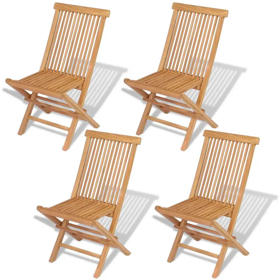 Chaises pliables de jardin lot de 4 Bois de teck solide - 2