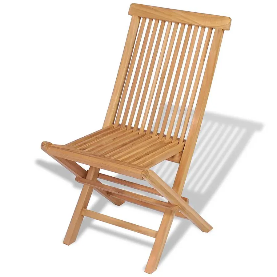 Chaises pliables de jardin lot de 4 Bois de teck solide - 4