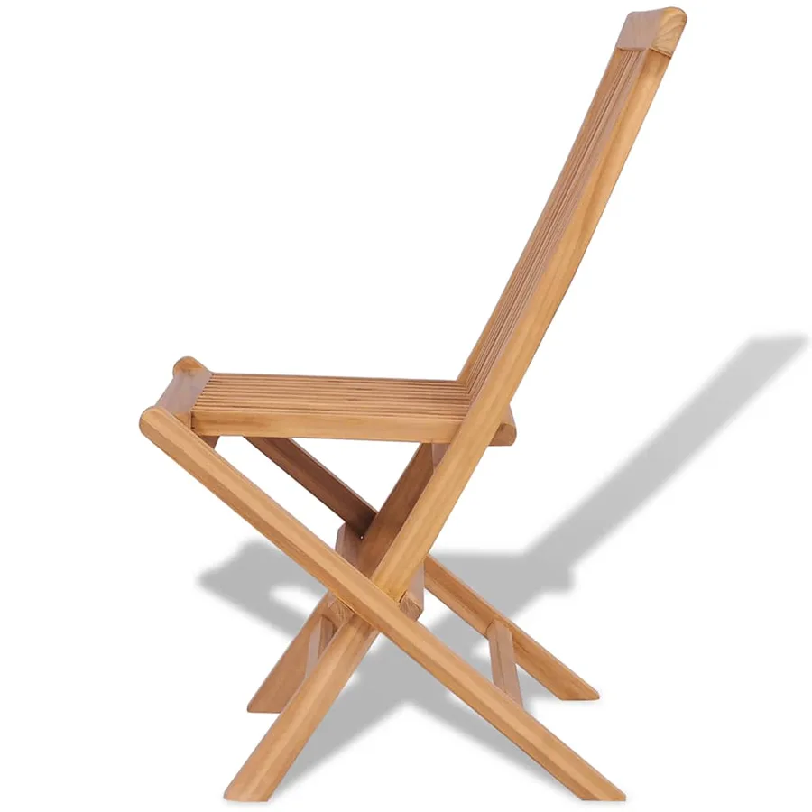 Chaises pliables de jardin lot de 4 Bois de teck solide - 6