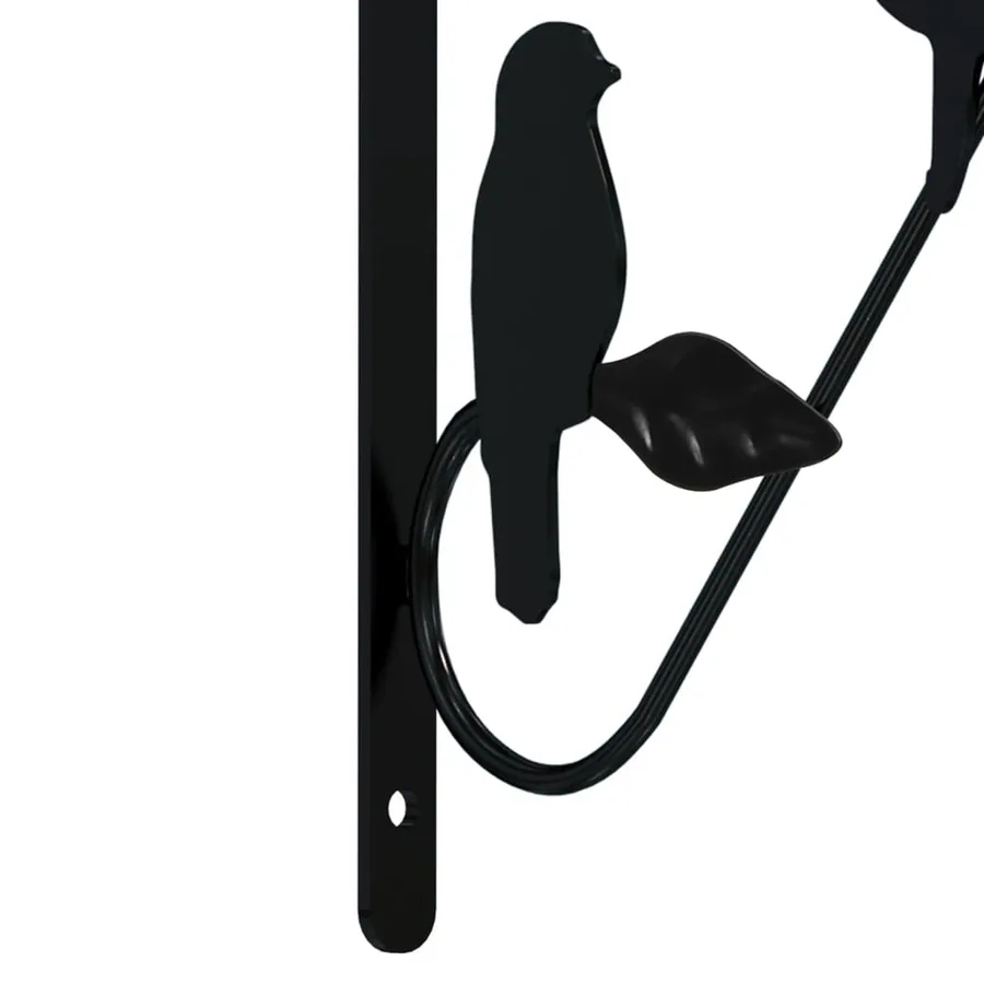 Supports de panier suspendu 4 pcs noir acier - 6