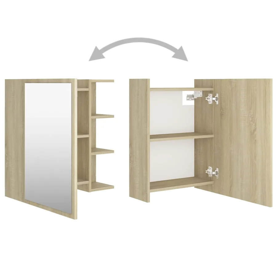 Armoire à miroir de salle de bain Chêne sonoma Bois ingénierie - 6