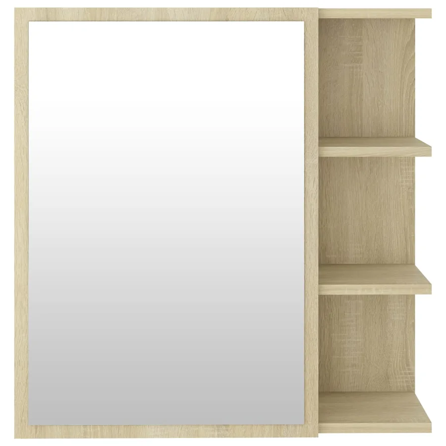 Armoire à miroir de salle de bain Chêne sonoma Bois ingénierie - 8
