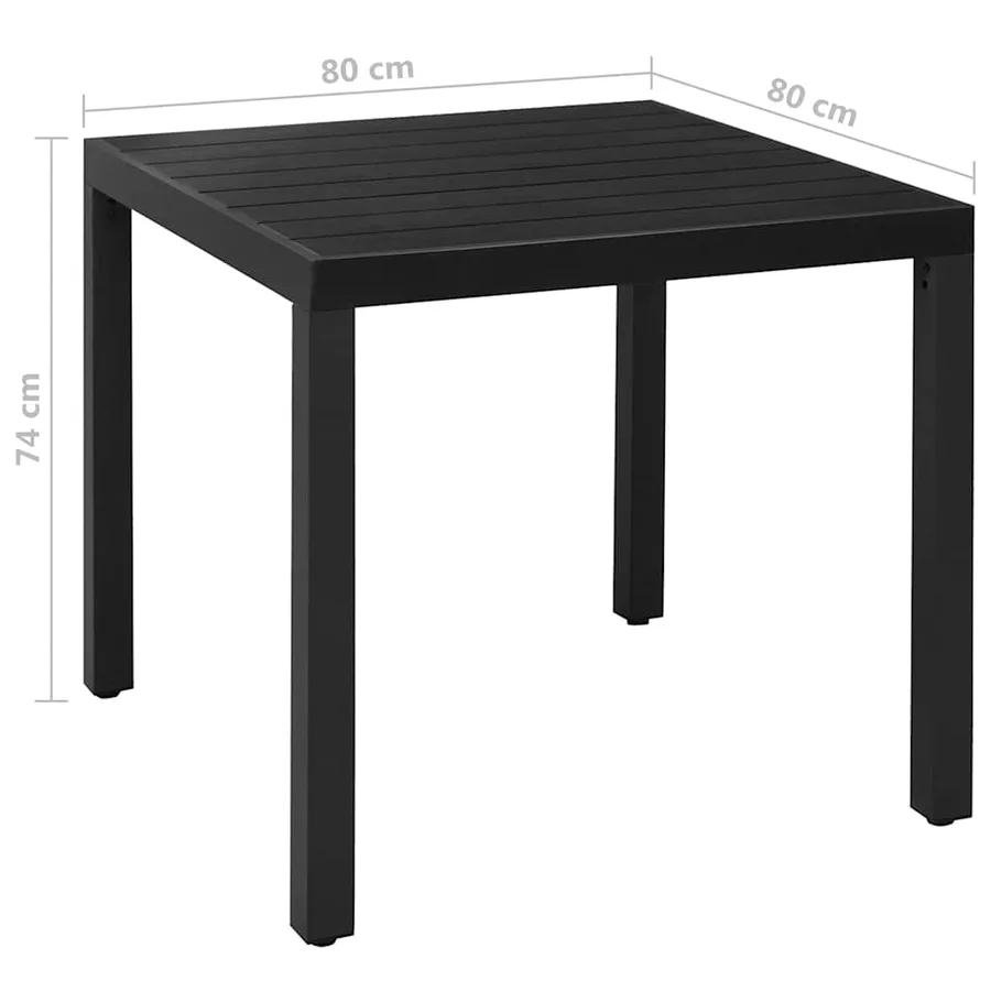 Ensemble à manger de jardin 5 pcs aluminium noir - 11