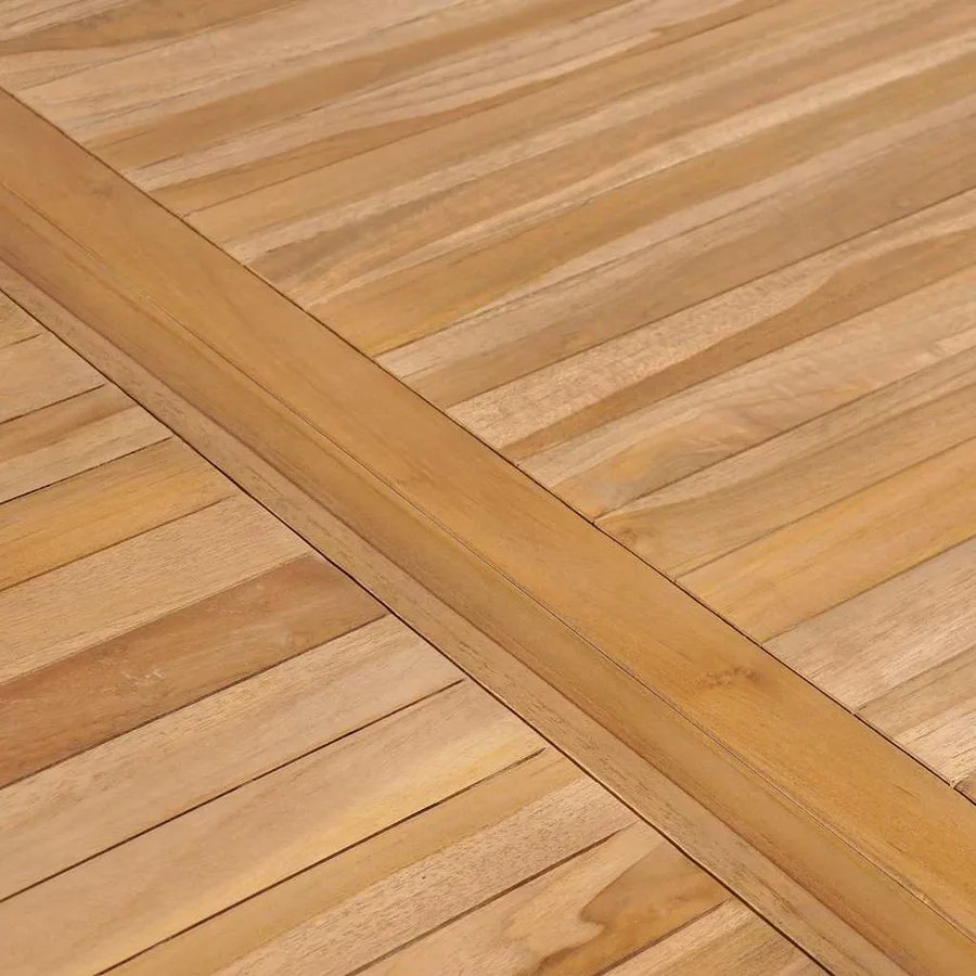 Ensemble de salle à manger de jardin 7 pièces 150 x 90 cm en bois de teck massif - 14