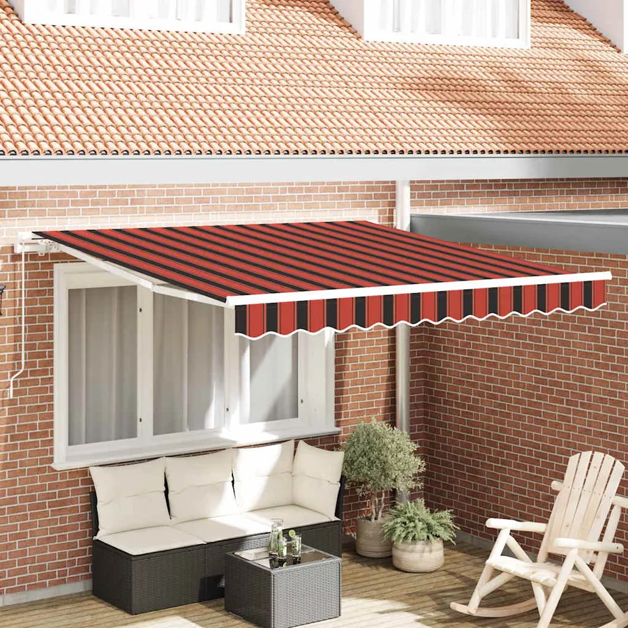 Auvent Rétractable Orange et marron 350 x 250 cm