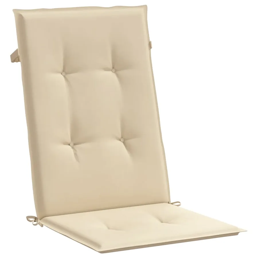 Coussins de chaise de jardin dossier haut lot de 6 beige tissu - 5