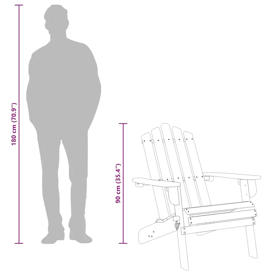 Chaises Adirondack de jardin lot de 2 Bois massif d'acacia - 11