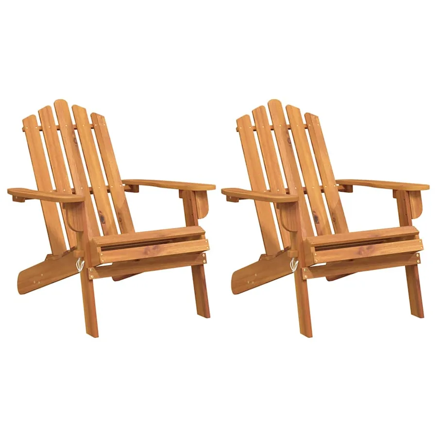 Chaises Adirondack de jardin lot de 2 Bois massif d'acacia - 2