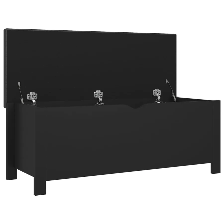 Boîte de rangement avec coussin Noir 105x40x45 cm Aggloméré - 4