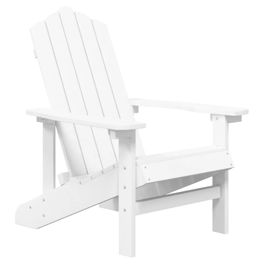 Chaises de jardin Adirondack avec table PEHD Blanc - 3