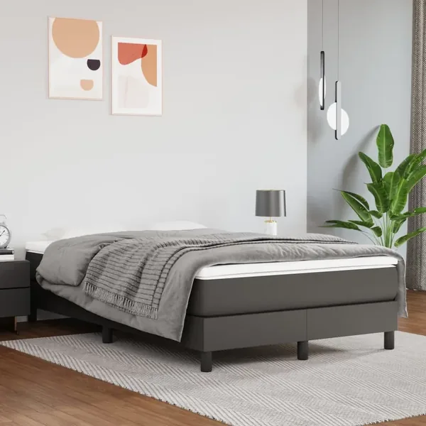 Matelas de lit à ressorts ensachés fermeté moyenne Gris 120x200x20cm Similicuir