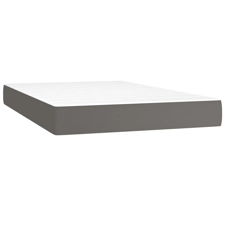 Matelas de lit à ressorts ensachés fermeté moyenne Gris 120x200x20cm Similicuir - 2
