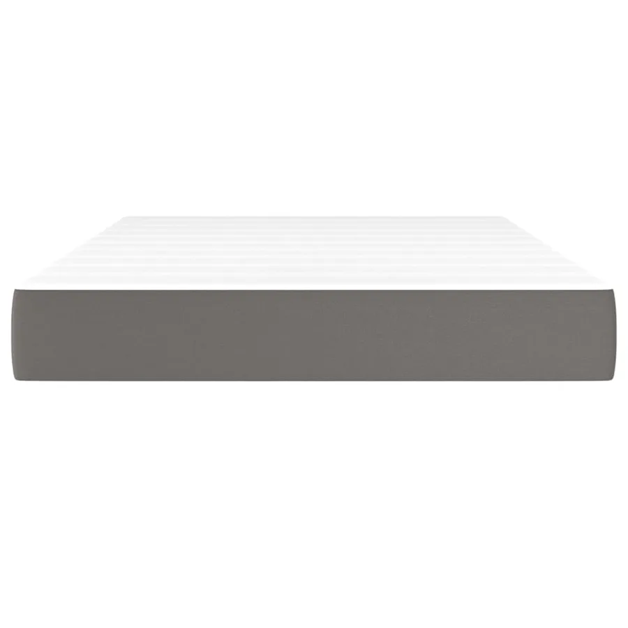 Matelas de lit à ressorts ensachés fermeté moyenne Gris 120x200x20cm Similicuir - 3