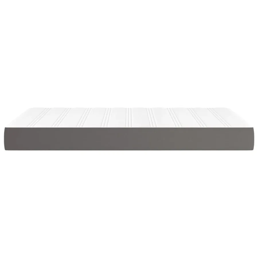 Matelas de lit à ressorts ensachés fermeté moyenne Gris 120x200x20cm Similicuir - 4