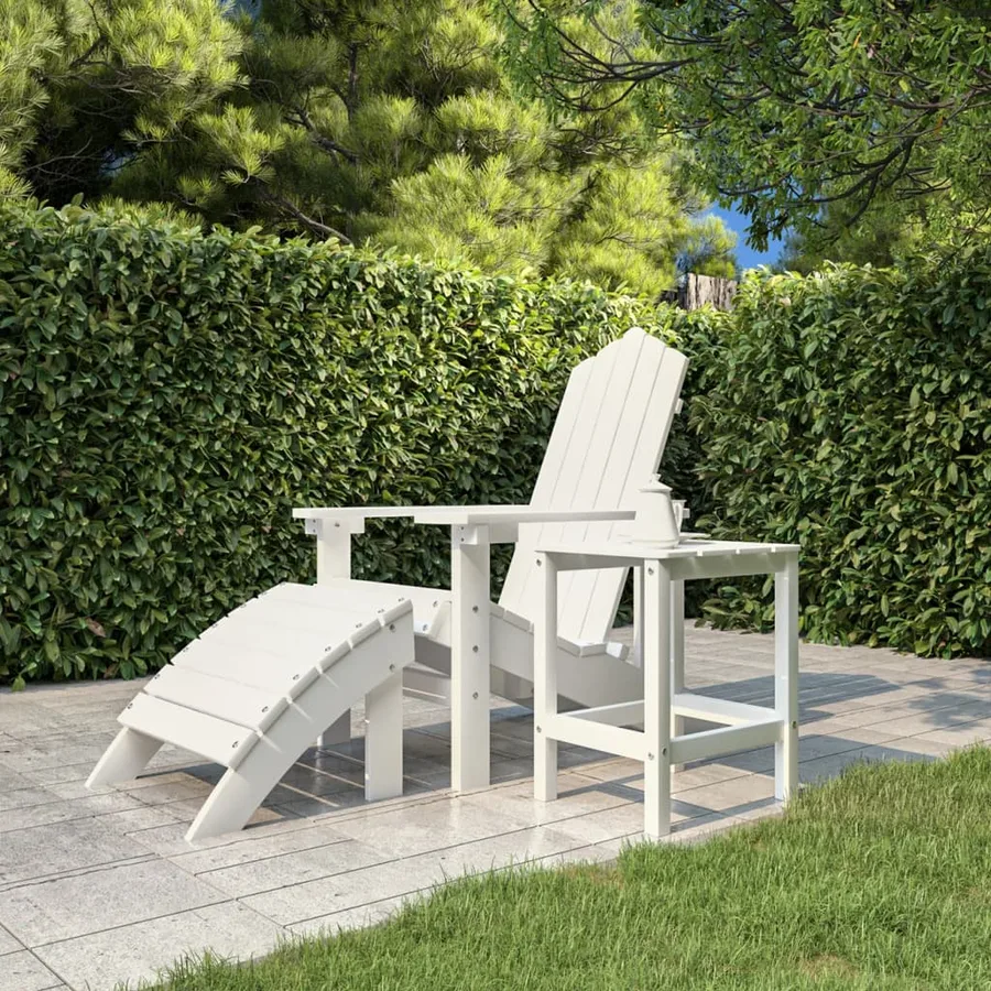 Table de jardin Adirondack Blanc 38x38x46 cm PEHD - 3