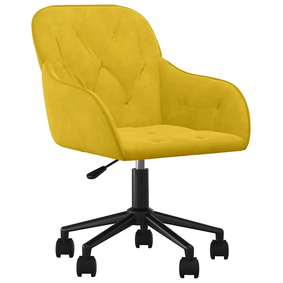 Chaises pivotantes à manger lot de 2 Jaune Velours - 3