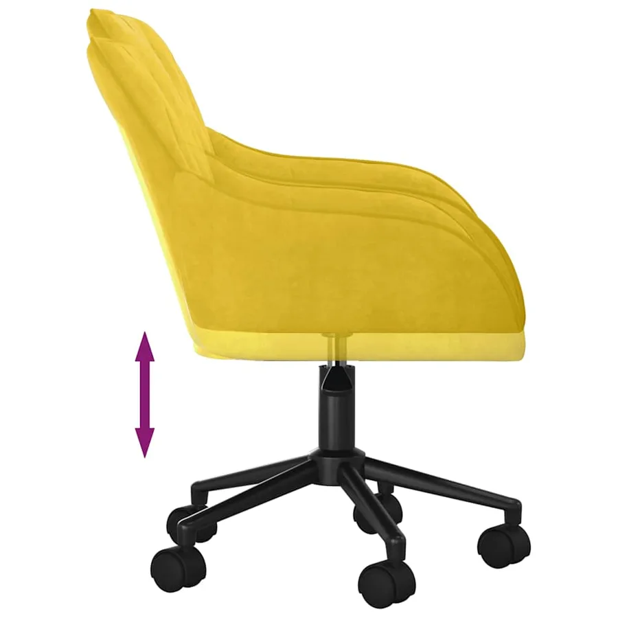 Chaises pivotantes à manger lot de 2 Jaune Velours - 7