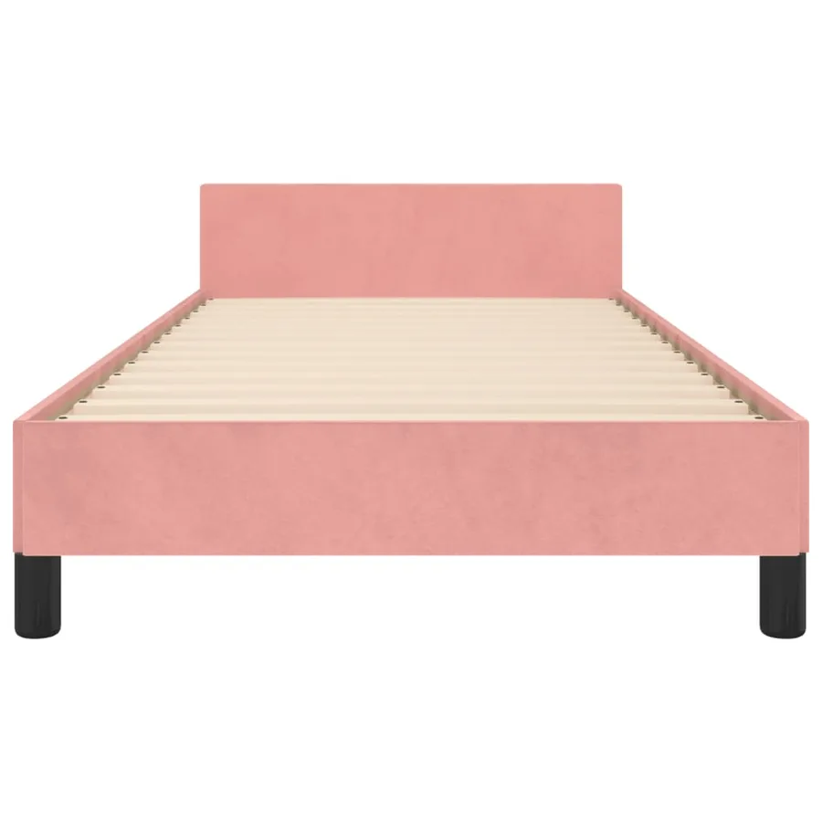 Cadre de lit sans matelas rose 80x200 cm velours - 6