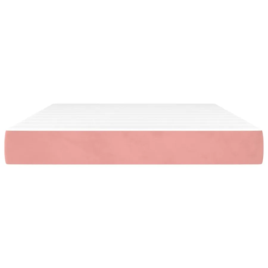 Matelas de lit à ressorts ensachés fermeté moyenne Rose 140x190x20 cm Velours - 3