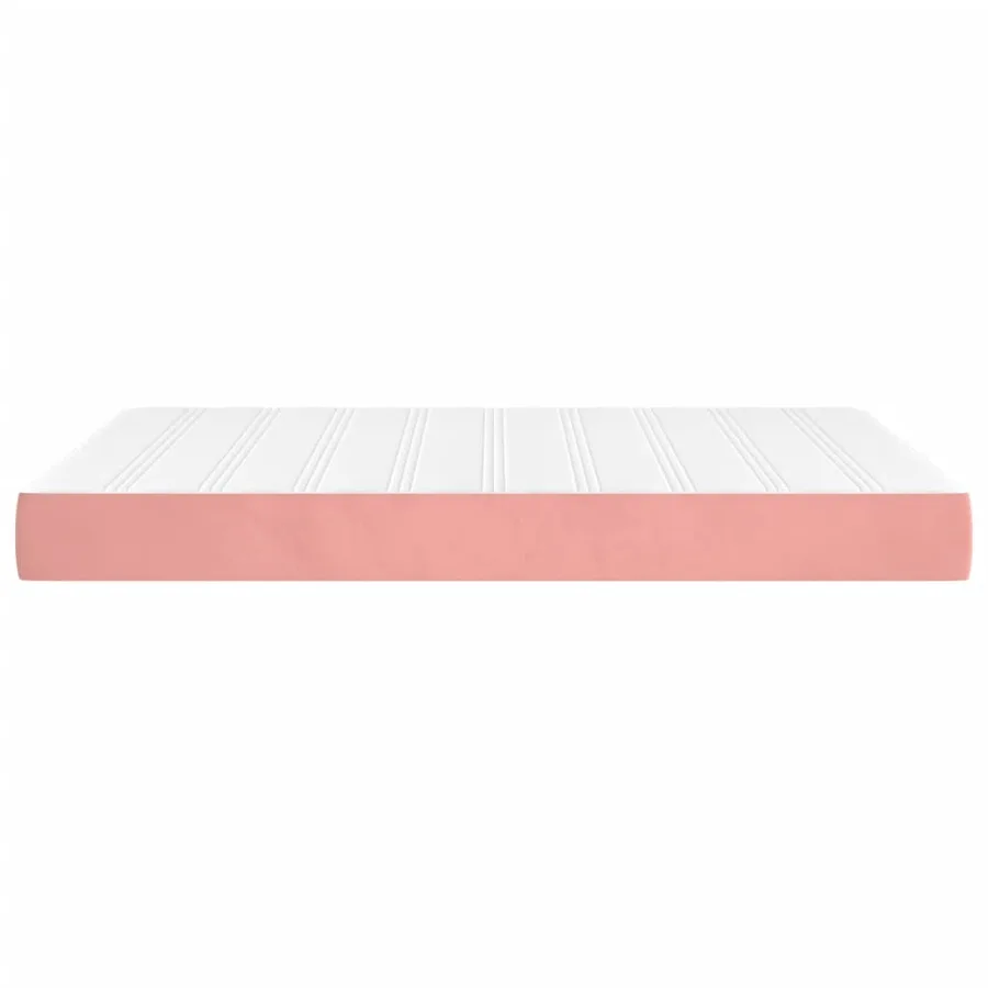 Matelas de lit à ressorts ensachés fermeté moyenne Rose 140x190x20 cm Velours - 4
