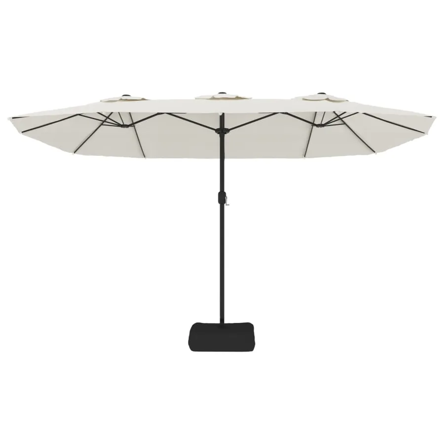 Parasol à double tête blanc sable 449x265 cm - 4
