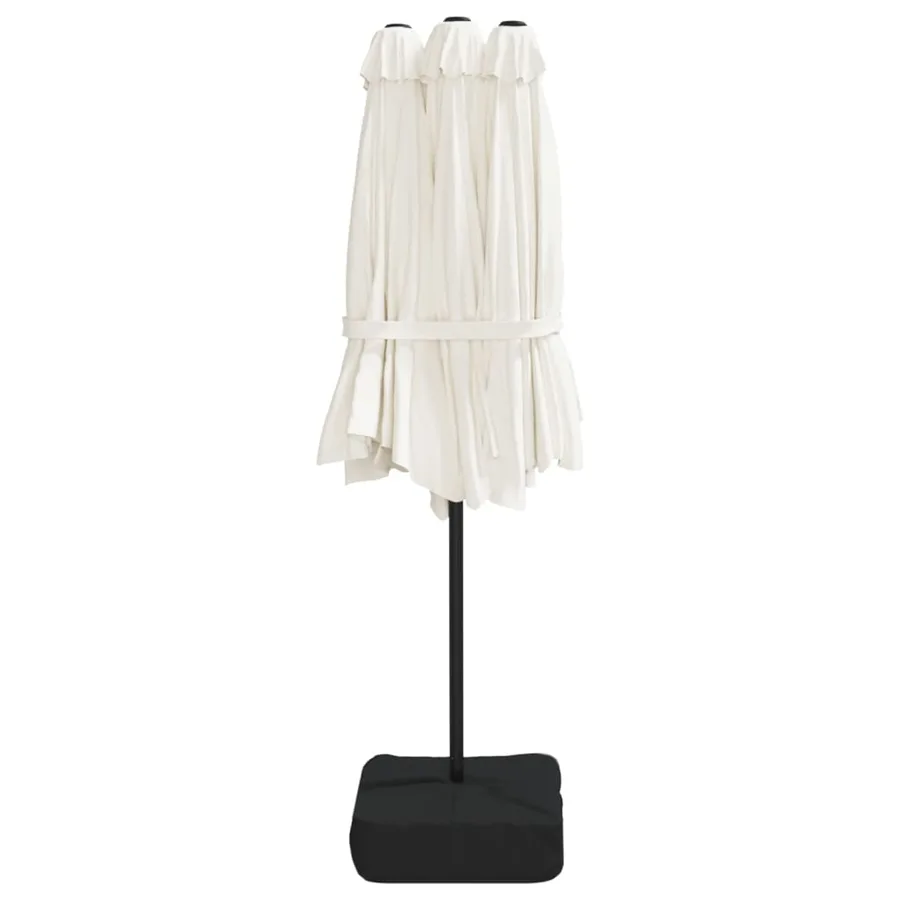 Parasol à double tête blanc sable 449x265 cm - 5