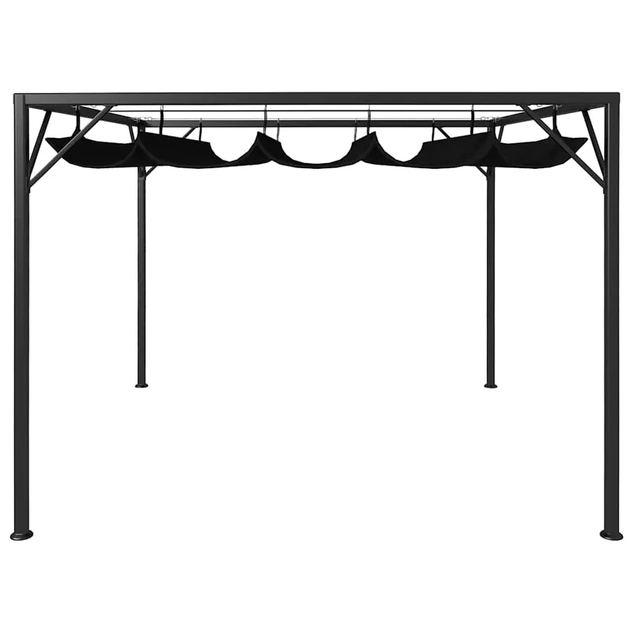 Chapiteau de jardin avec auvent rétractable 3x3 m Anthracite - 4
