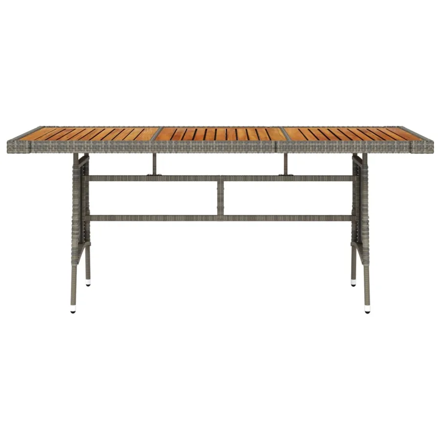 Table de jardin Gris 160x70x72 cm Résine tressée et acacia - 2