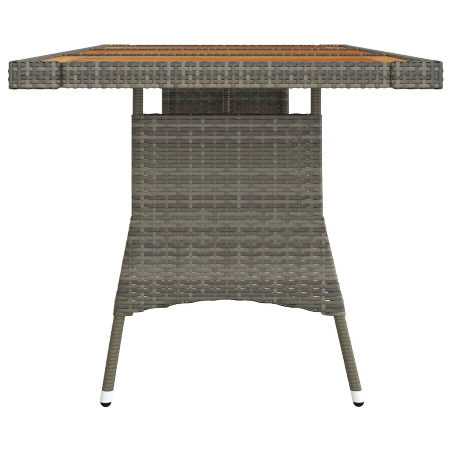 Table de jardin Gris 160x70x72 cm Résine tressée et acacia - 3