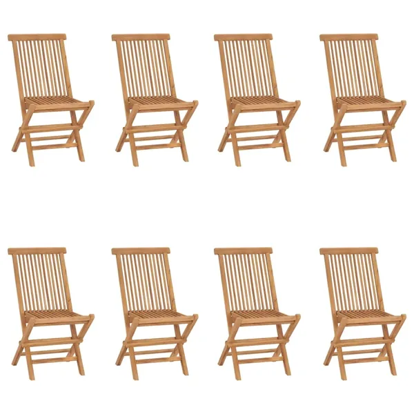 Chaises pliables de jardin lot de 8 Bois de teck solide
