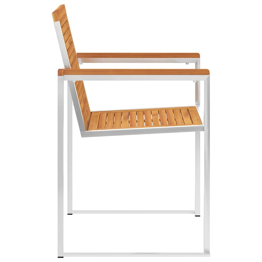 Chaises de jardin avec coussins lot de 2 Acacia solide et acier - 6
