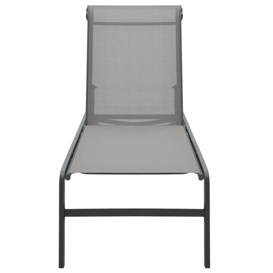 Chaises longues lot de 2 avec table Textilène et acier - 7