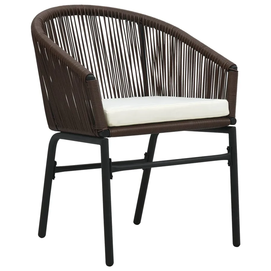 Chaises de jardin lot de 2 Marron Rotin PE - 2