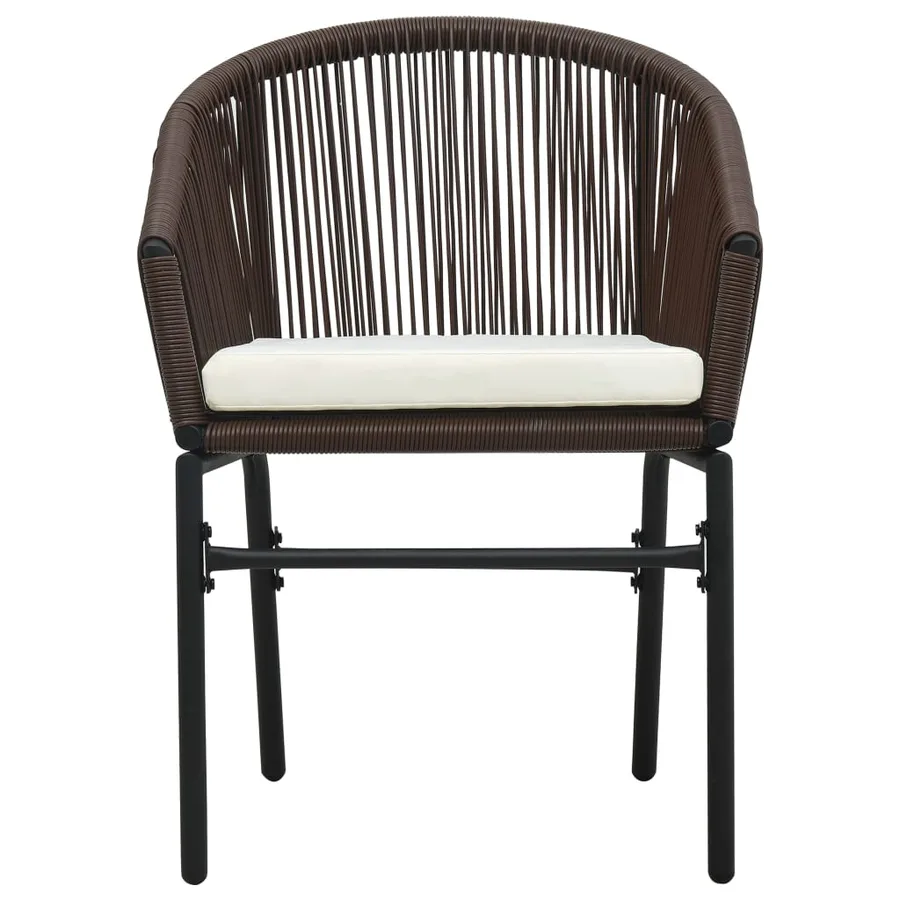Chaises de jardin lot de 2 Marron Rotin PE - 3